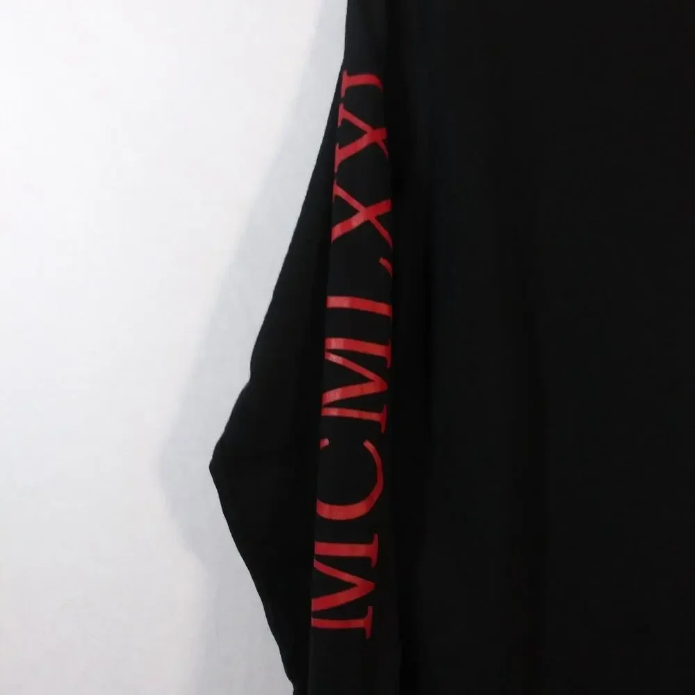 Guess Black Embroidered Westin Devil Long Sleeve Crew Neck Size M - Picture 6 of 8